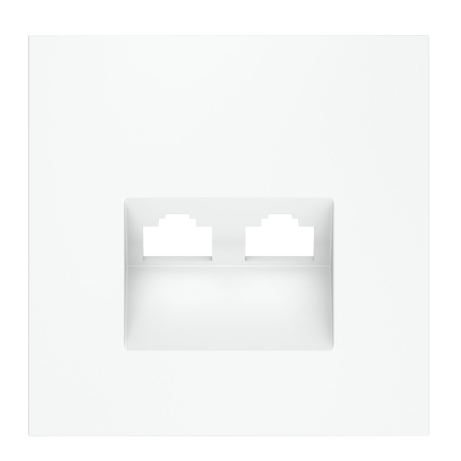 Voltum VLS001402 Накладка для розетки компьютерной двойной RJ45+RJ45 кат.6, S70 (белый матовый)