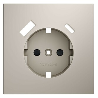 Voltum VLS001003 Накладка для розетки с заземлением и защитными шторками, с USB A+C, S70 (кашемир)