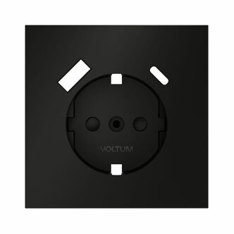 Voltum VLS001008 Накладка для розетки с заземлением и защитными шторками, с USB A+C, S70 (черный мат