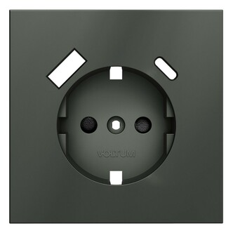 Voltum VLS001006 Накладка для розетки с заземлением и защитными шторками, с USB A+C, S70 (титан)