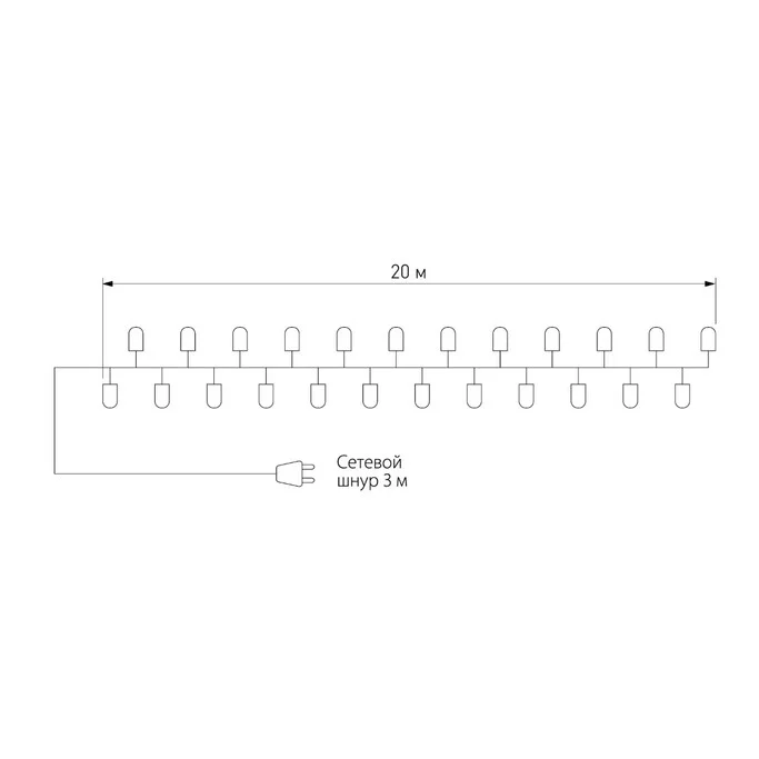 EUROSVET 400-102   новогодняя гирлянда нить   теплый белый