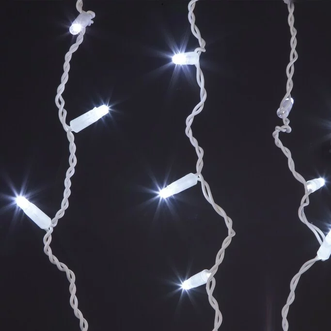 EUROSVET 100-101   новогодняя гирлянда бахрома   белый с эффектом мерцания