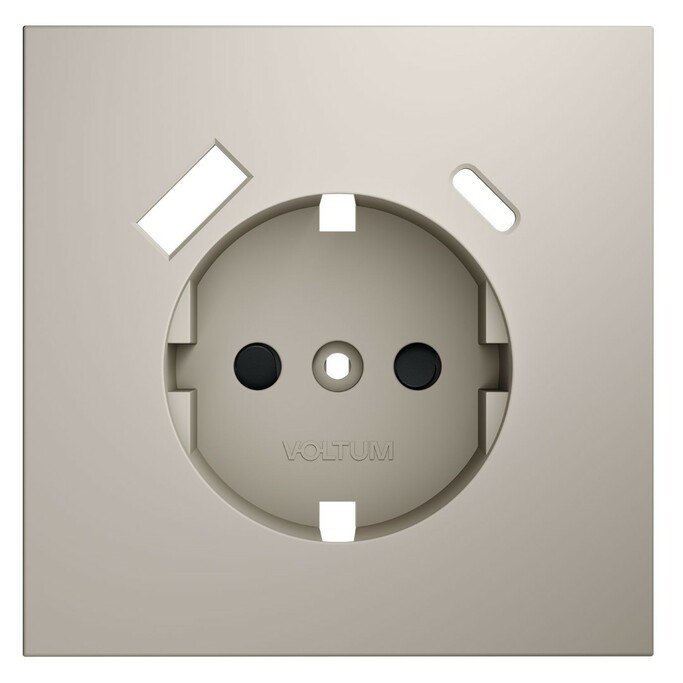 Voltum VLS001003 Накладка для розетки с заземлением и защитными шторками, с USB A+C, S70 (кашемир)