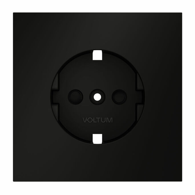 Voltum VLS000708 Накладка для розетки с заземлением и защитными шторками, S70 (черный матовый)