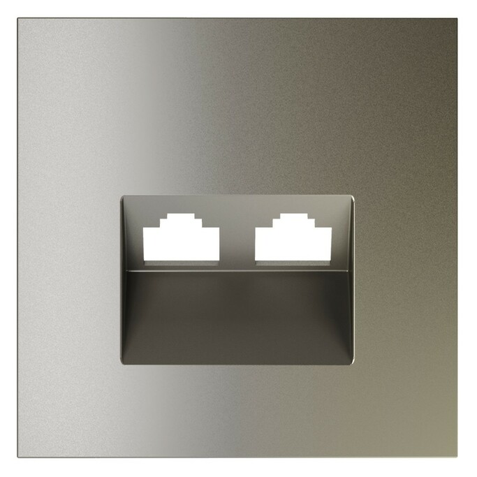 Voltum VLS001404 Накладка для розетки компьютерной двойной RJ45+RJ45 кат.6, S70 (шелк)