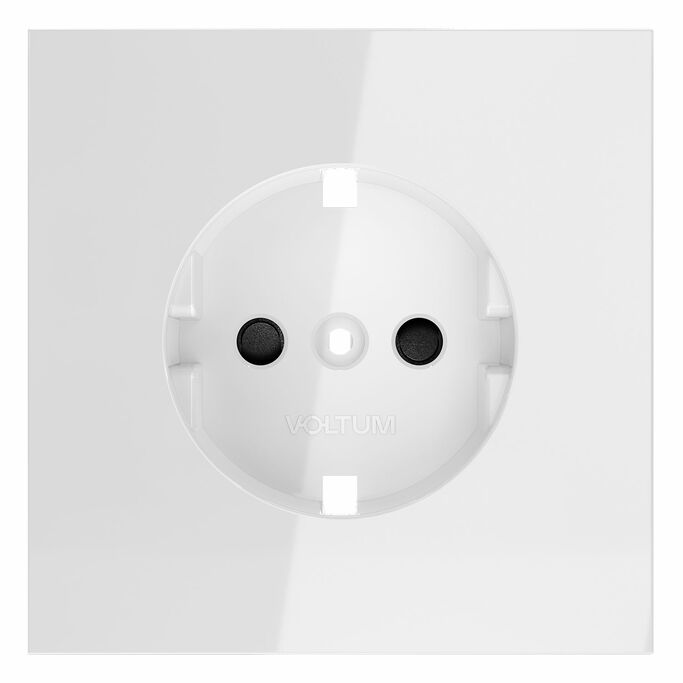 Voltum VLS000701 Накладка для розетки с заземлением и защитными шторками, S70 (белый глянцевый)