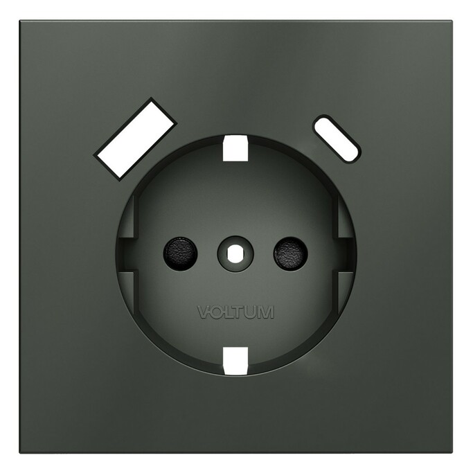 Voltum VLS001006 Накладка для розетки с заземлением и защитными шторками, с USB A+C, S70 (титан)