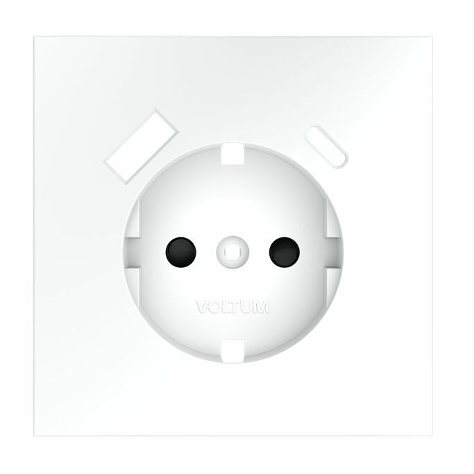 Voltum VLS001002 Накладка для розетки с заземлением и защитными шторками, с USB A+C, S70 (белый мато
