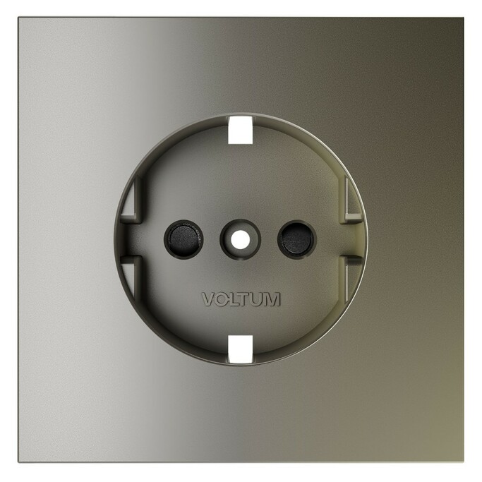 Voltum VLS000704 Накладка для розетки с заземлением и защитными шторками, S70 (шелк)
