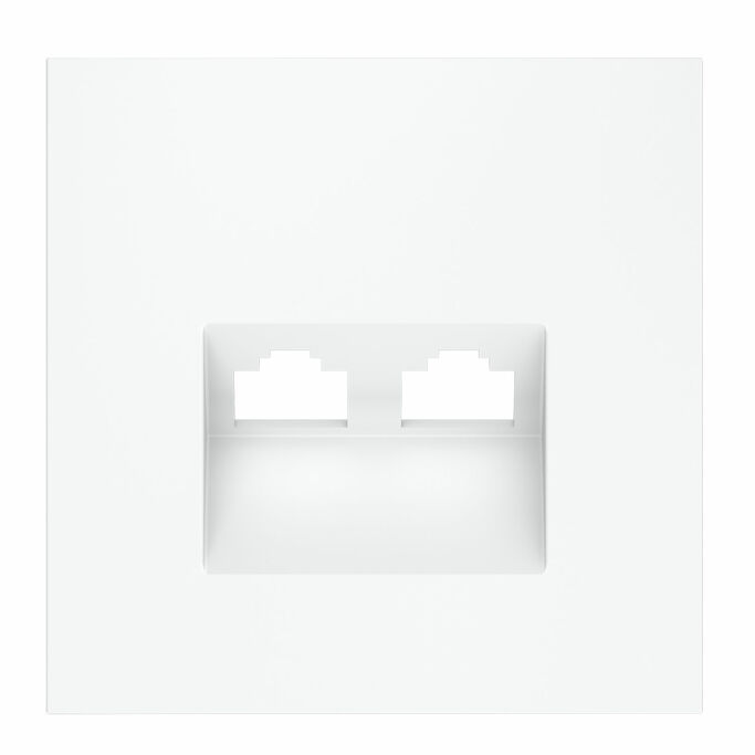 Voltum VLS001402 Накладка для розетки компьютерной двойной RJ45+RJ45 кат.6, S70 (белый матовый)