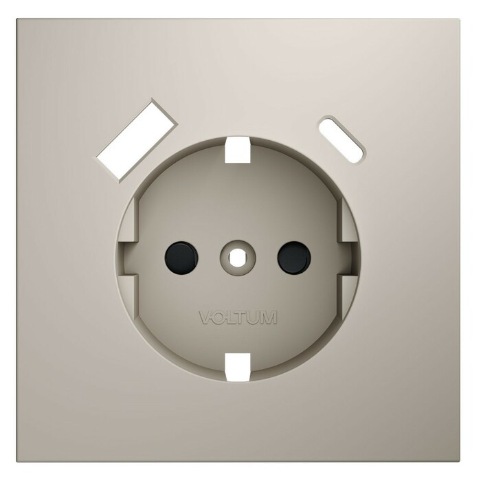 Voltum VLS001003 Накладка для розетки с заземлением и защитными шторками, с USB A+C, S70 (кашемир)