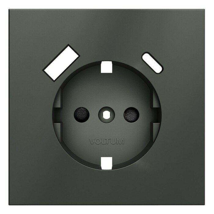 Voltum VLS001006 Накладка для розетки с заземлением и защитными шторками, с USB A+C, S70 (титан)