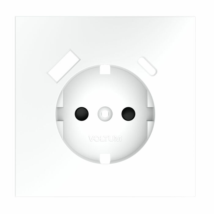 Voltum VLS001002 Накладка для розетки с заземлением и защитными шторками, с USB A+C, S70 (белый мато
