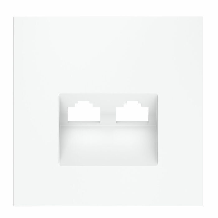 Voltum VLS001402 Накладка для розетки компьютерной двойной RJ45+RJ45 кат.6, S70 (белый матовый)