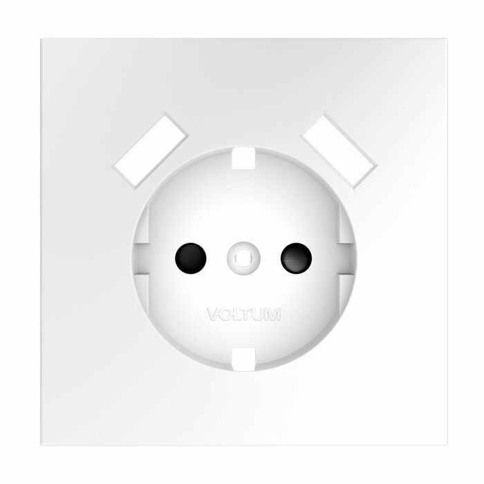 Voltum VLS000902 Накладка для розетки с заземлением и защитными шторками, с USB A+A, S70 (белый мато