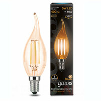 Лампа Gauss LED Filament Candle tailed E14 5W 2700К Golden 1 10 50 104801005