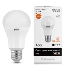 Лампа Gauss LED Elementary Globe 15W A60 E27 2700K 1 10 40 23215