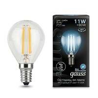 Лампа Gauss LED Filament Globe 11W E14 4100K 1 10 50 105801211
