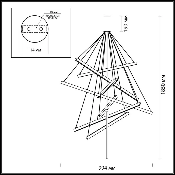 Люстра ODEON LIGHT COMETA 3860/96B