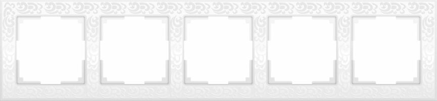 Werkel WL05-Frame-05-white   Рамка на 5 постов  (белый)