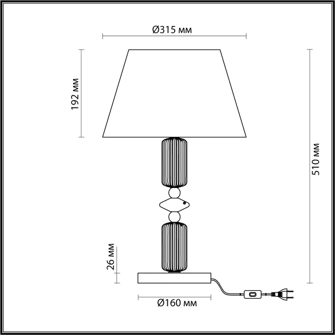 Лампа настольная ODEON LIGHT CANDY 4861/1TA