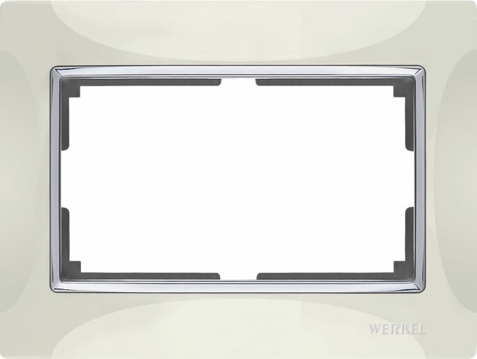 Werkel WL03-Frame-01-DBL-ivory   Рамка для двойной розетки (слоновая кость хром)