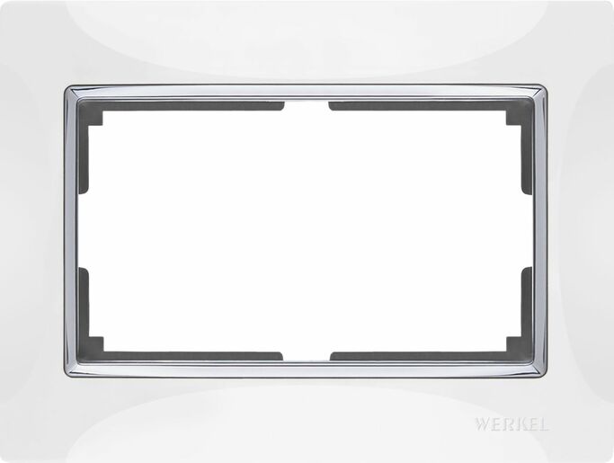 Werkel WL03-Frame-01-DBL-white   Рамка для двойной розетки (белый хром)