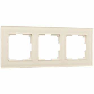 Werkel W0031141  Рамка на 3 поста Favorit (молочный, стекло)