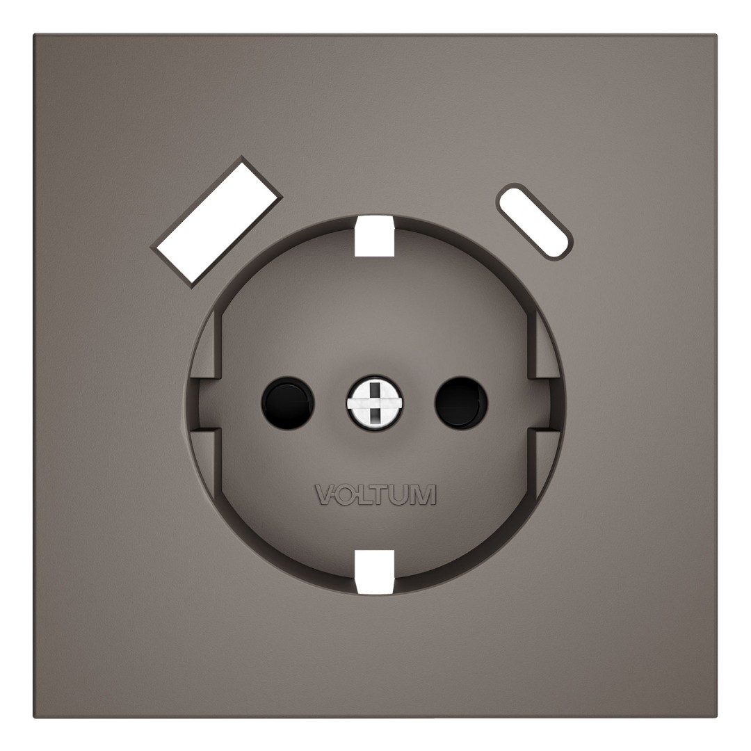 Voltum VLS001014 Накладка для розетки с заземлением и защитными шторками, с USB A+C, S70 (капучино)