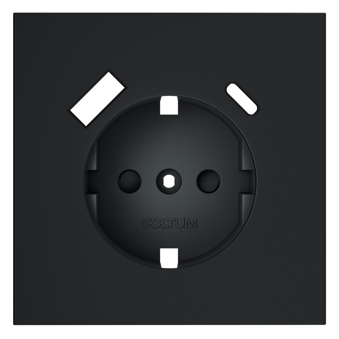 Voltum VLS001007 Накладка для розетки с заземлением и защитными шторками, с USB A+C, S70 (графит)