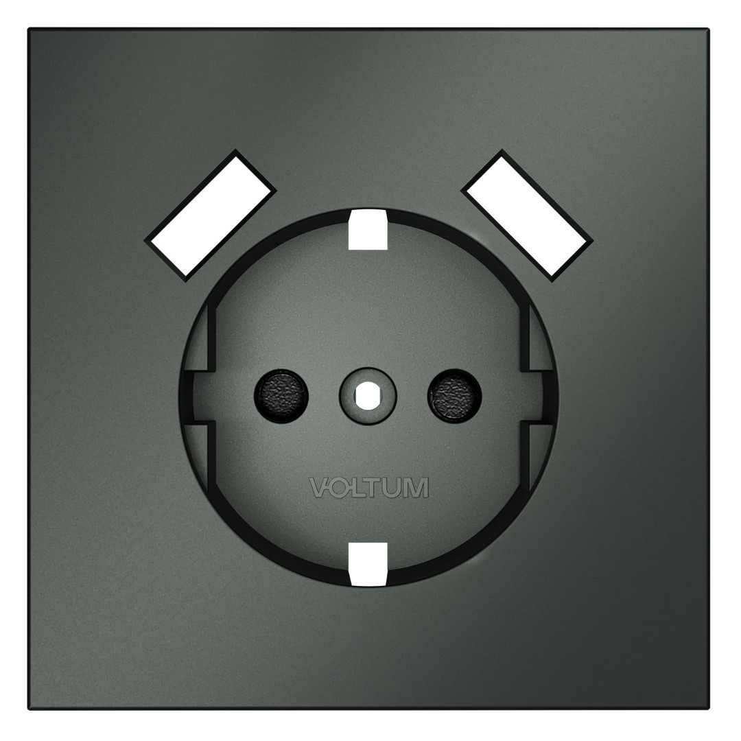Voltum VLS000906 Накладка для розетки с заземлением и защитными шторками, с USB A+A, S70 (титан)