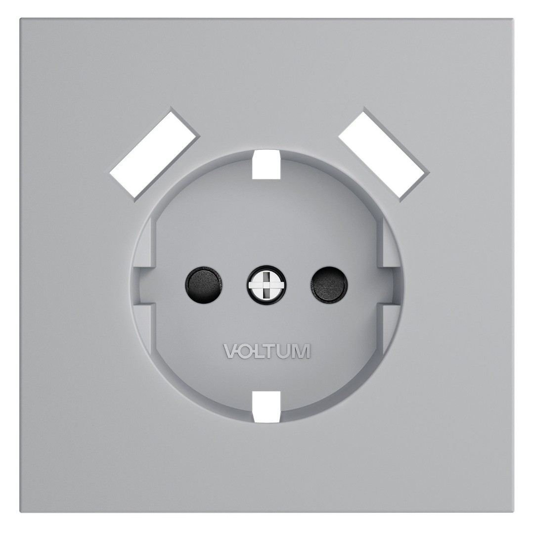 Voltum VLS000916 Накладка для розетки с заземлением и защитными шторками, с USB A+A, S70 (серый)