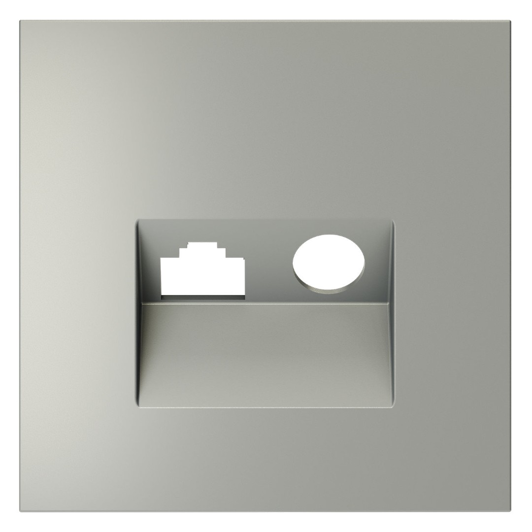 Voltum VLS002705 Накладка для розетки TV+RJ45 кат. 6, S70 (сталь)