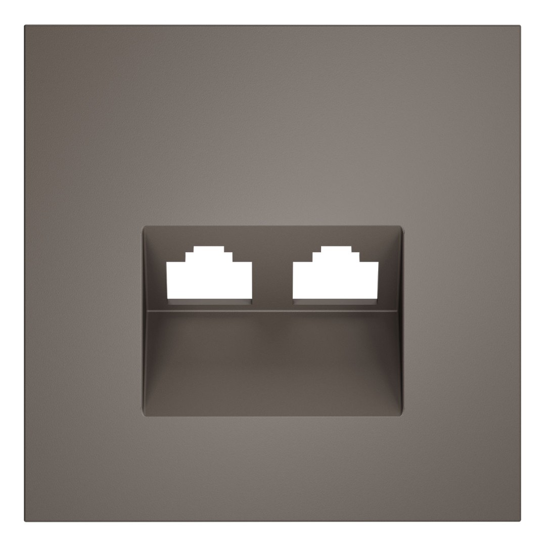 Voltum VLS001414 Накладка для розетки компьютерной двойной RJ45+RJ45 кат.6, S70 (капучино)