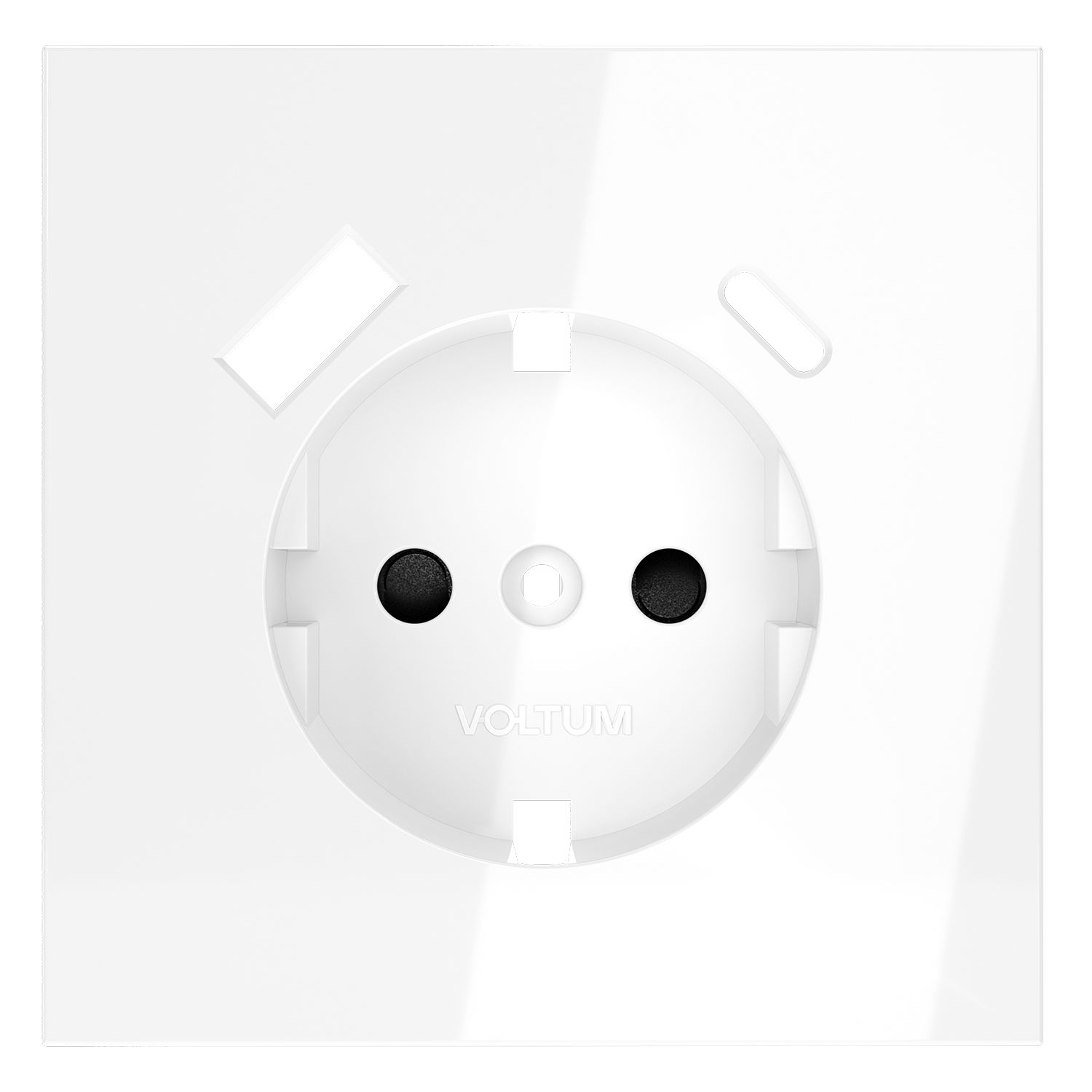 Voltum VLS001001 Накладка для розетки с заземлением и защитными шторками, с USB A+C, S70 (белый глян