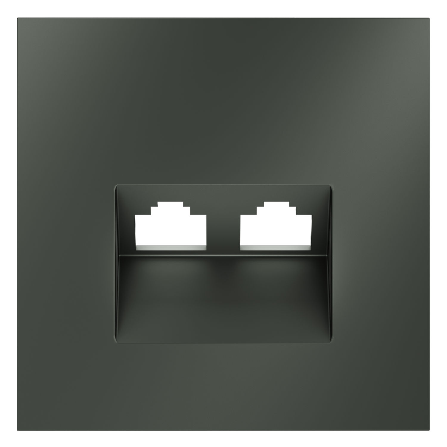 Voltum VLS001406 Накладка для розетки компьютерной двойной RJ45+RJ45 кат.6, S70 (титан)