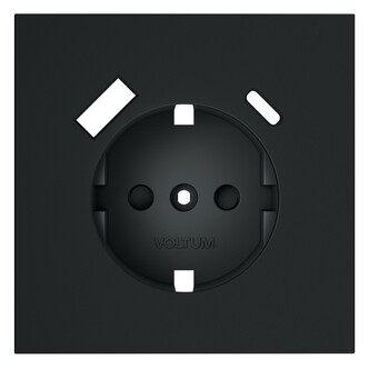 Voltum VLS001007 Накладка для розетки с заземлением и защитными шторками, с USB A+C, S70 (графит)