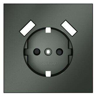 Voltum VLS000906 Накладка для розетки с заземлением и защитными шторками, с USB A+A, S70 (титан)
