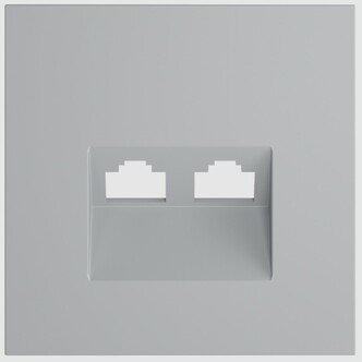 Voltum VLS001416 Накладка для розетки компьютерной двойной RJ45+RJ45 кат.6, S70 (серый)