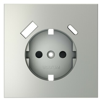 Voltum VLS001005 Накладка для розетки с заземлением и защитными шторками, с USB A+C, S70 (сталь)