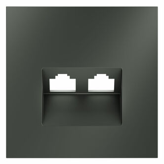 Voltum VLS001406 Накладка для розетки компьютерной двойной RJ45+RJ45 кат.6, S70 (титан)