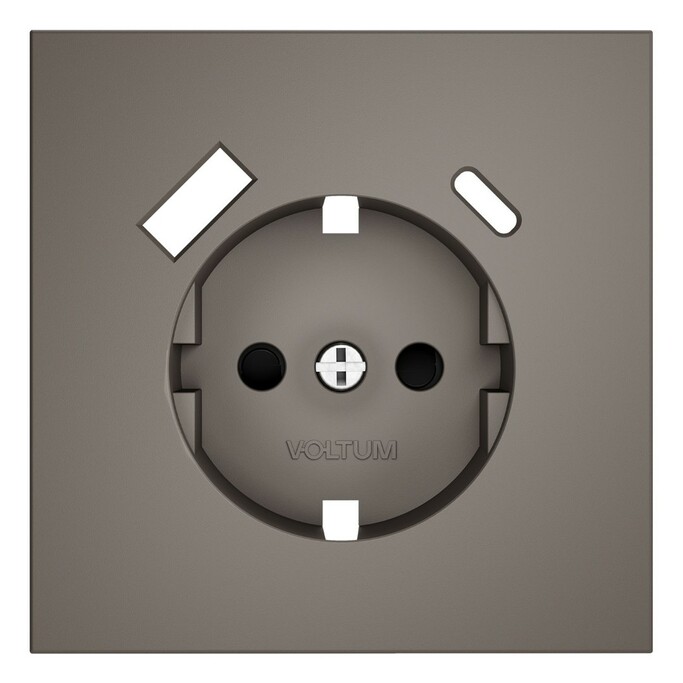 Voltum VLS001014 Накладка для розетки с заземлением и защитными шторками, с USB A+C, S70 (капучино)