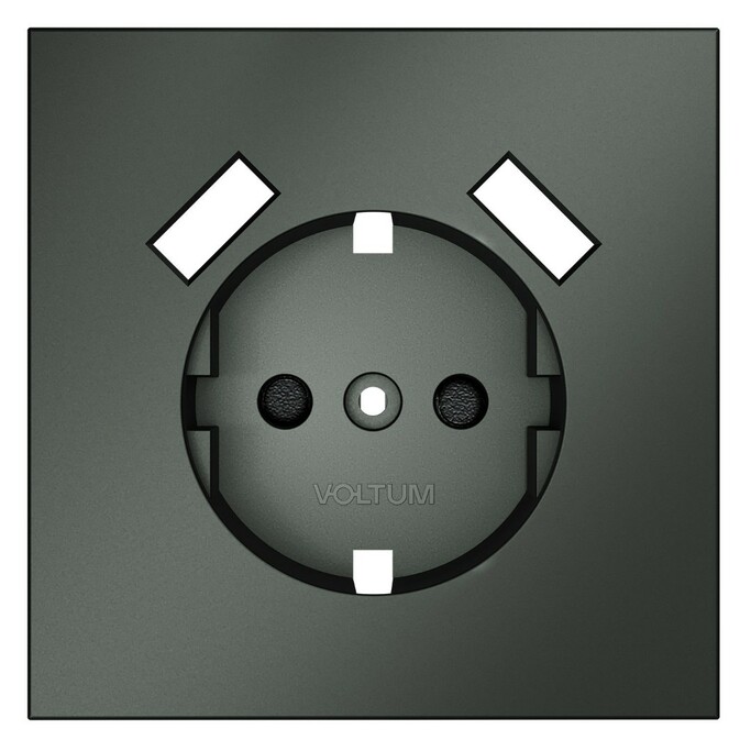 Voltum VLS000906 Накладка для розетки с заземлением и защитными шторками, с USB A+A, S70 (титан)