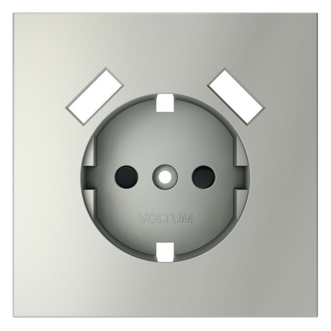 Voltum VLS000905 Накладка для розетки с заземлением и защитными шторками, с USB A+A, S70 (сталь)