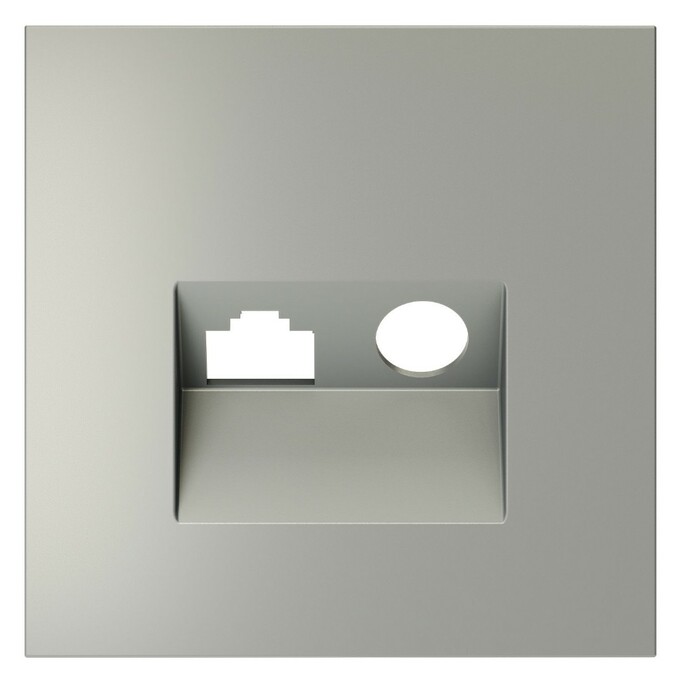 Voltum VLS002705 Накладка для розетки TV+RJ45 кат. 6, S70 (сталь)