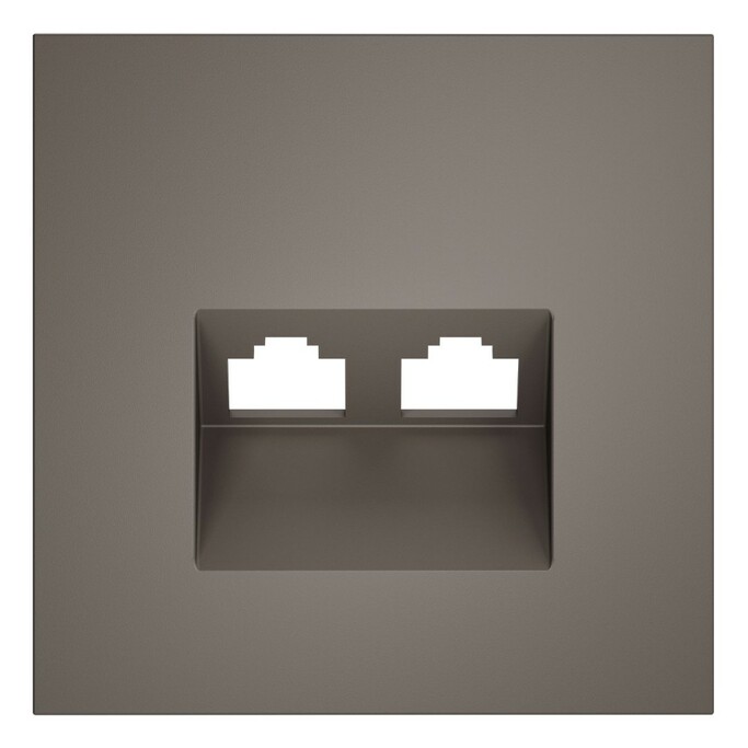 Voltum VLS001414 Накладка для розетки компьютерной двойной RJ45+RJ45 кат.6, S70 (капучино)