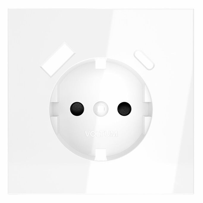 Voltum VLS001001 Накладка для розетки с заземлением и защитными шторками, с USB A+C, S70 (белый глян
