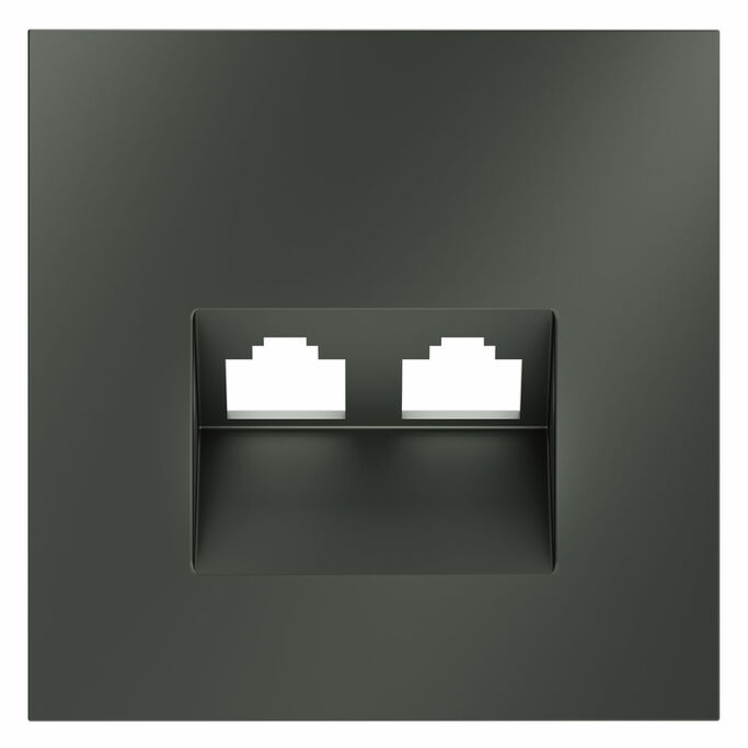 Voltum VLS001406 Накладка для розетки компьютерной двойной RJ45+RJ45 кат.6, S70 (титан)