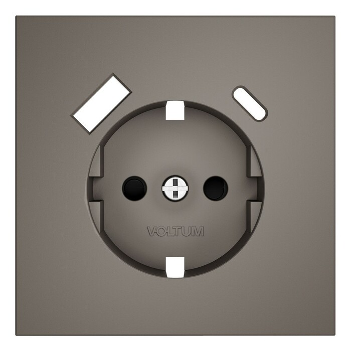 Voltum VLS001014 Накладка для розетки с заземлением и защитными шторками, с USB A+C, S70 (капучино)