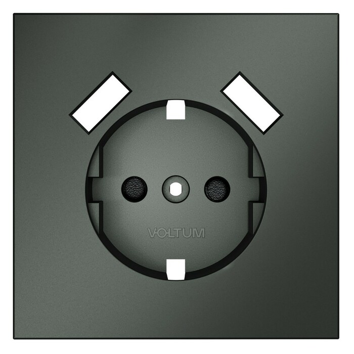Voltum VLS000906 Накладка для розетки с заземлением и защитными шторками, с USB A+A, S70 (титан)